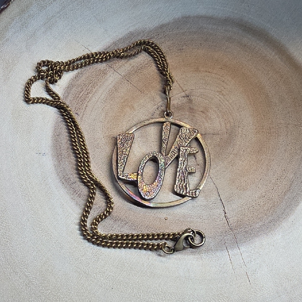 Mod 1960s "Love" Pendant Necklace.